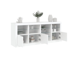 Aparador con luces LED 164x37x67 cm Blanco