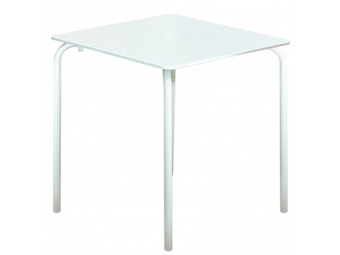 Mesa acero 70x70cm compac blanca 4270