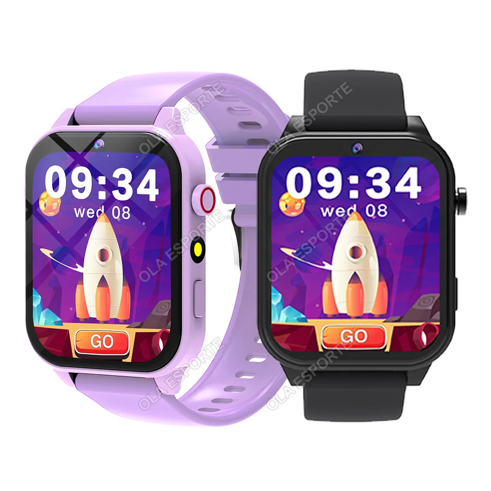 Smartwatch Infantil, Tela Sensível Ao Toque Hd, com Câmera, Monitoramento do Sono, Despertador e Calculadora. MDUG (1 Preto, 1 Roxo)