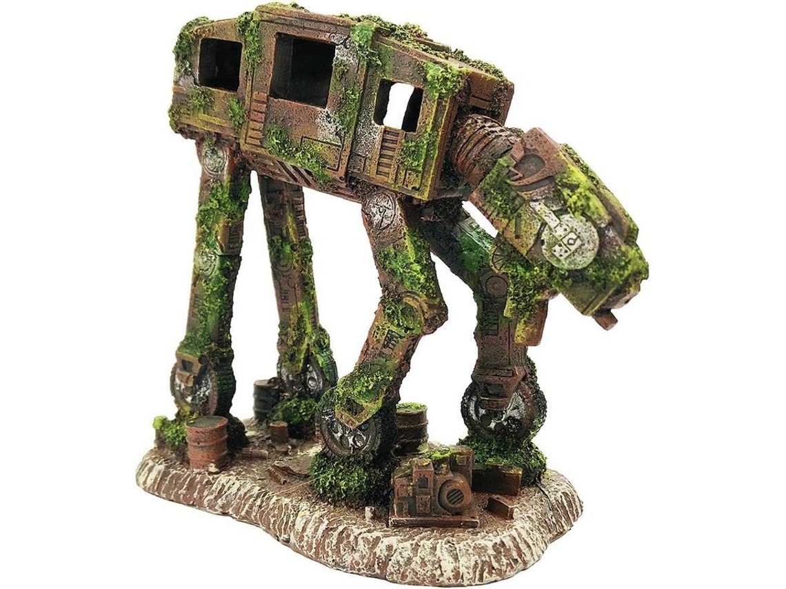 Decoración De Acuario Robot Imperial Walker Transportador Cueva Ornamental De Resina Para Peces