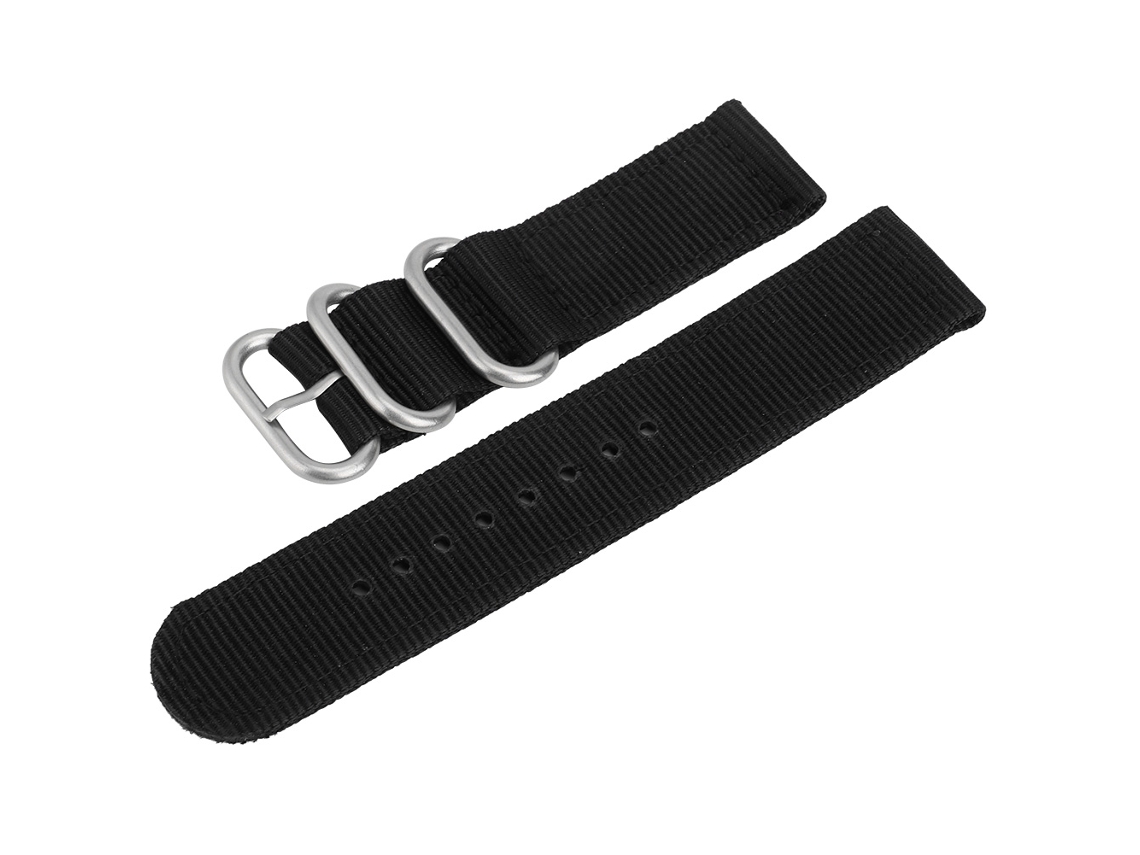 Pulseira de Relógio de Nylon Ajustável Cor Sólida com Fivela Prata 18mm