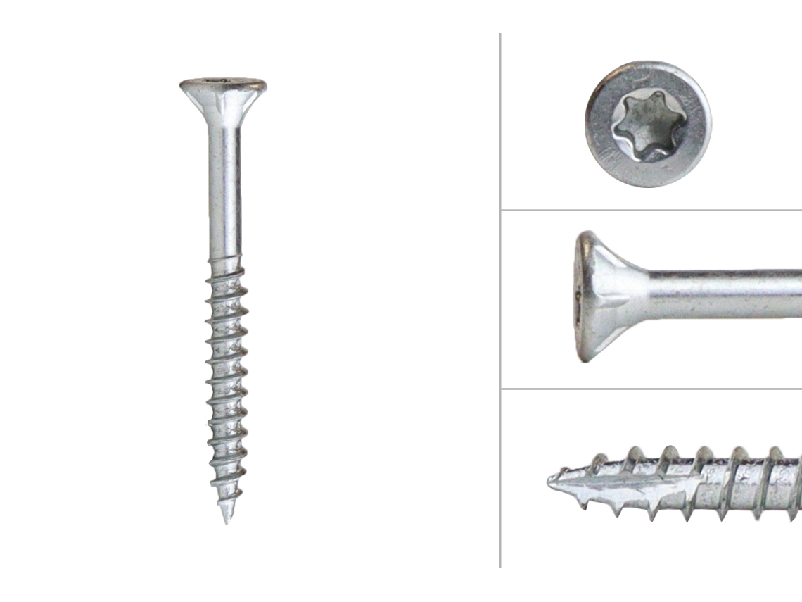 Wovar Parafusos Para Aglomerado Galvanizado Torx 4 X 40 Mm Rosca Parcial 20 - Caixa De 200 Parafusos