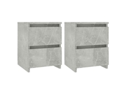 Bedside Cabinet, Bedside Cabinets Vidaxl Cinzeto Madeira Processada (n/a)
