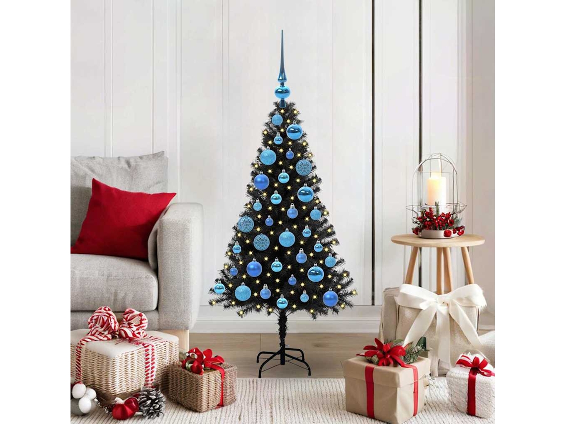 Vidaxl Árvore De Natal Preto 120 Cm Pvc