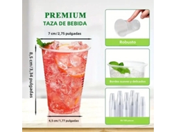 Copos Plásticos Descartáveis Transparentes de 200ml (7oz), Ideais para Festas, Casamentos e Cafeterias. MDUG (100 Unidades)