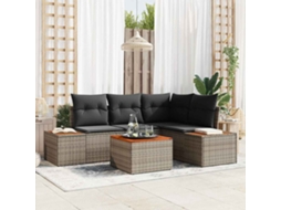 Vidaxl Conjunto De Sofá De Jardim 4 Unid. 4-número De Lugares Cinzeto