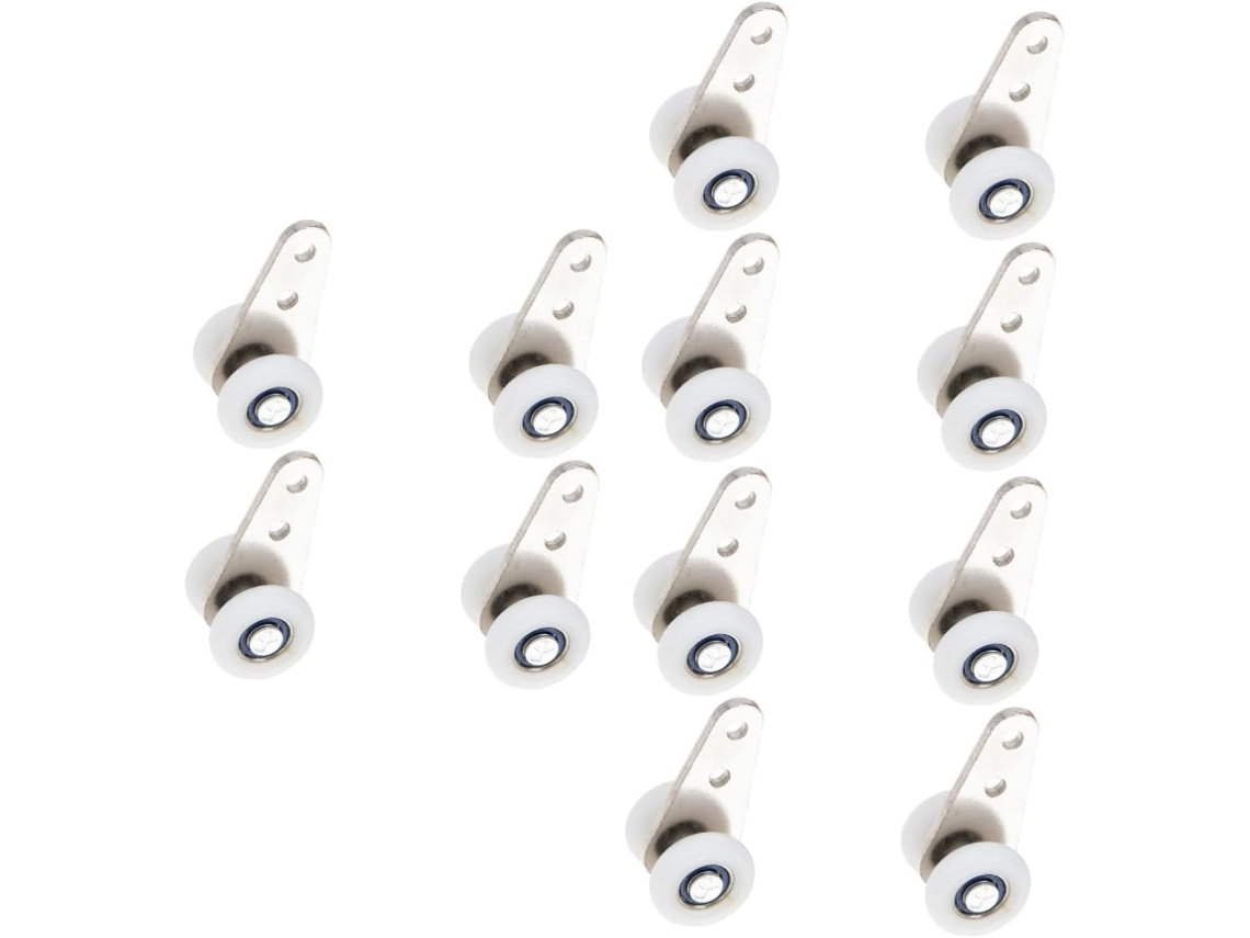 Conjunto De 12 Rodízios Flexíveis Para Portas De Armários E Cortinas Com Rolamentos Inferiores Para