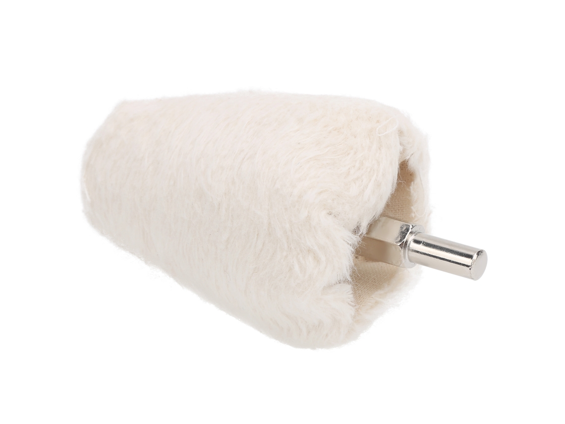 Disco de polimento de pano branco com cabo cônico, ferramenta de esmerilhamento para furadeira elétrica de 55 mm.