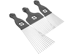 Conjunto de 3 canetas Dupla Face em aço inoxidável para cabelo masculino.