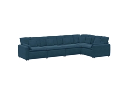 Sofá Modular com Almofadas Veludo Azul MAISON EXCLUSIVE