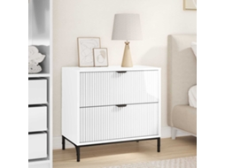 Vidaxl Mesa-de-cabeceira Branco Brilhante 63.5 X 36 X 61 Cm
