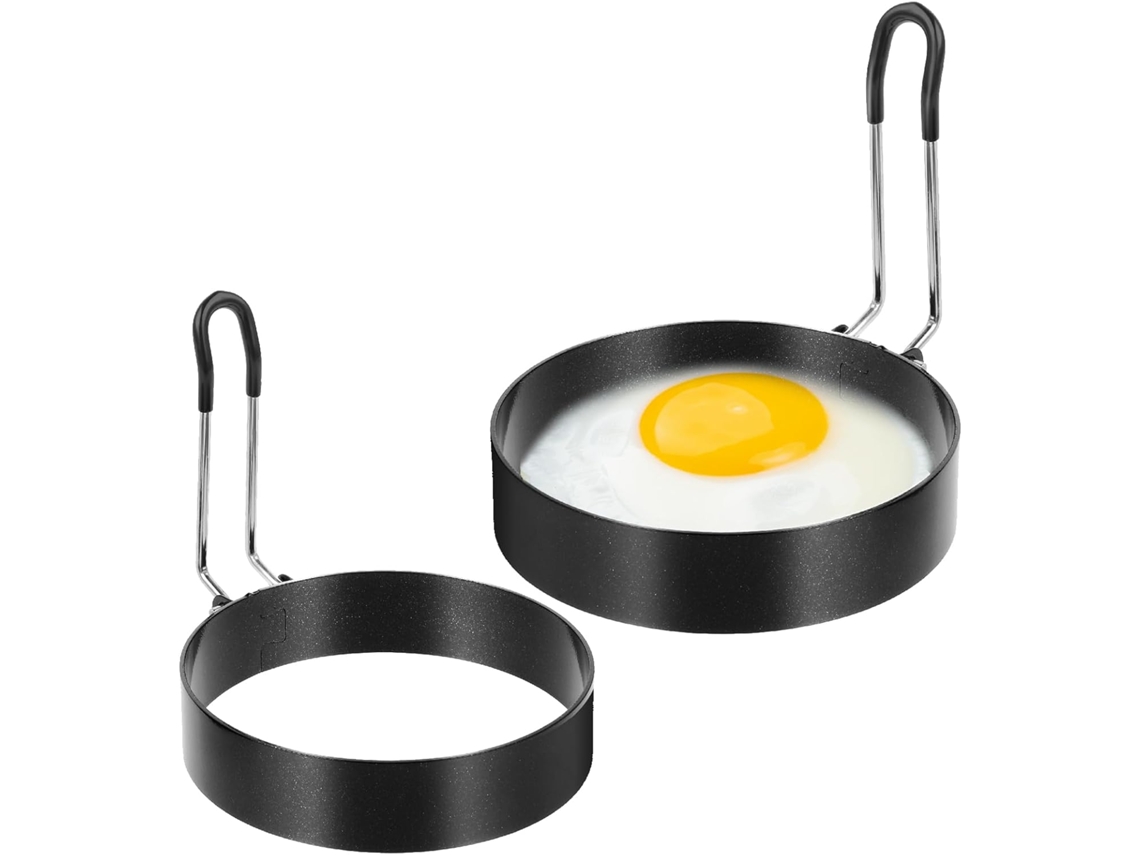 Conjunto De 2 Anéis Para Fritar Ovos Dimeho, Antiaderentes, Em Aço Inoxidável, Ideais Para Fritar Ovos, Grelhar Ovos, Fazer Panquecas E Cozinhar Ovos