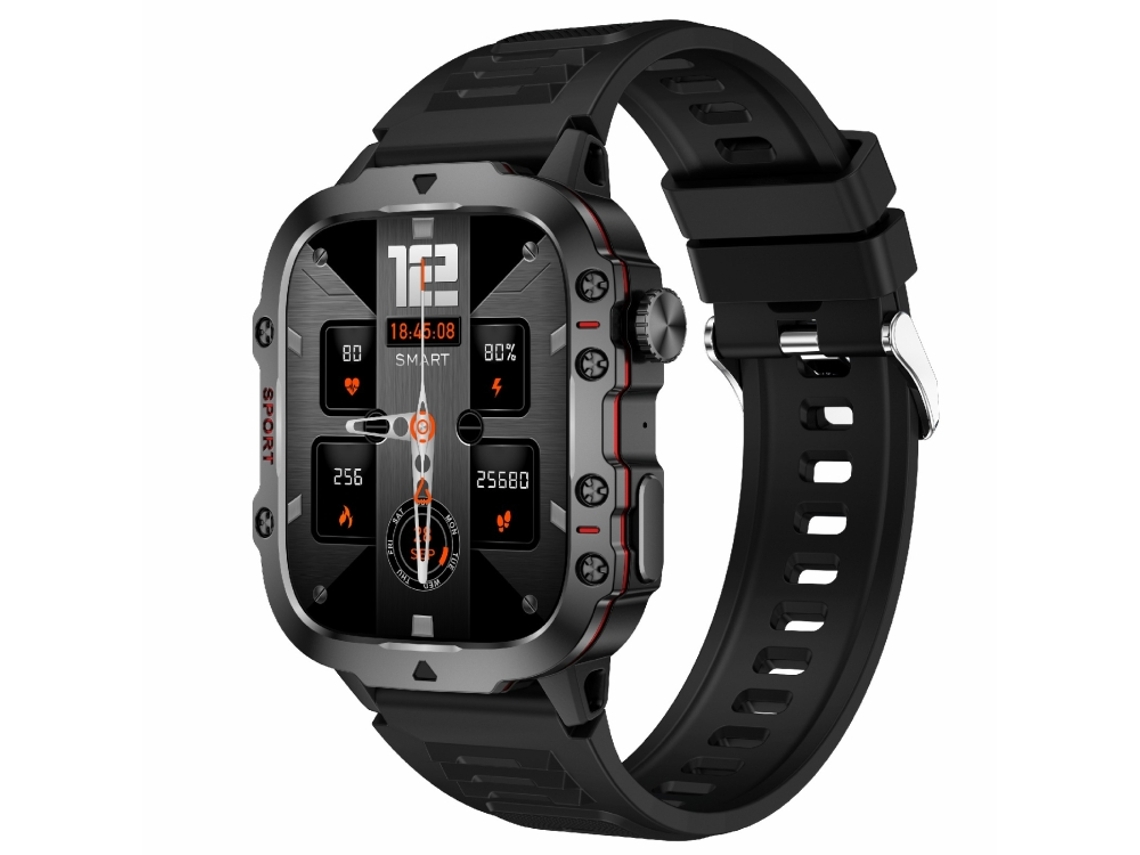 (preto) Relógio Esportivo De 1,96 Polegadas Com Bluetooth 5.2, Compatível Com Chamadas Bluetooth E Modo De Hibernação.