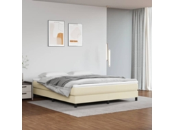 Vidaxl Colchão De Molas Ensacadas Firmeza Média 160x200x20 Cm Couro Artificial Creme