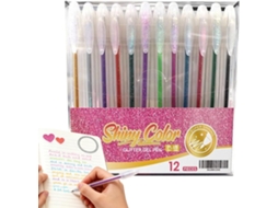 Canetas Com Glitter Para Adultos, 12 Unidades, Marcadores Para Pintura