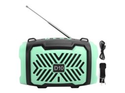 Caixa De Som Bluetooth V5.0 Sem Fio Com Rádio Fm, Lanterna E Alça Para Camping E Festas Verde