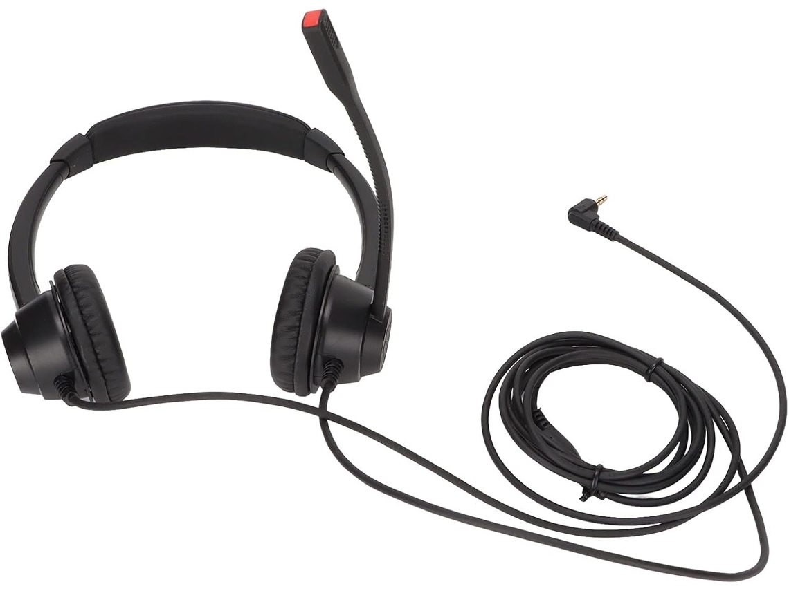 Fone De Ouvido De Escritório De 2,5 Mm, De Binaural Com Microfone Com Cancelamento De Ruído, De Empresarial