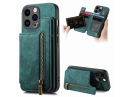 Capa Para Iphone 14 Pro Max Pele Sintética Verde