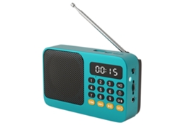 Rádio Fm Portátil com Lanterna e Função Recarregável. MDUG (azul)