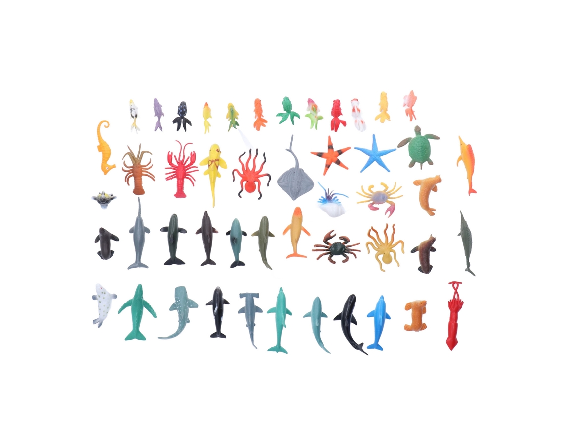 Primerox 50pcs Figura Animal Marinho Simulado Brinquedo Educacional Oceano Vida Marinha