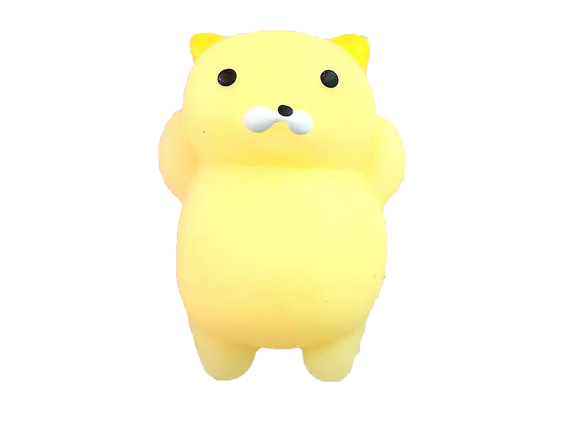 Mali brinquedo de Estresse Amarelo Gato Squishy de Pvc Macio para Aliviar Tensão em Escritório e Lar