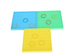 Tablero De Pregos De Plástico Cuadrado De 3 Piezas Con Banda Elástica, Rompecabezas Educativo Precoz Para Crianças, Material Didático.