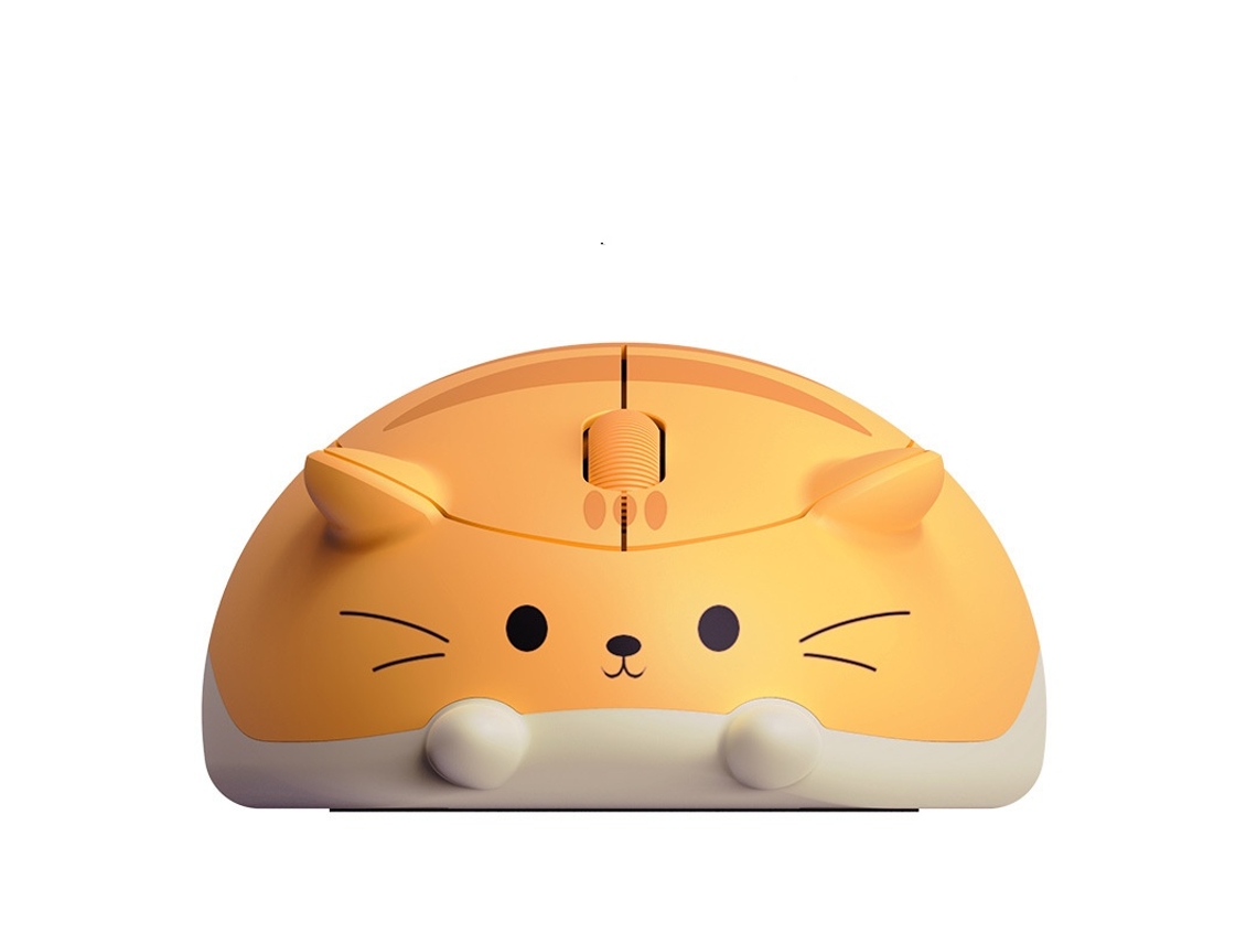 Rato Yizhood Gato Fofo 2.4g Sem Fio Criativo Gatinho Projetado Usb Óptico 1200 Dpi Mini Para Pc Laptop Kid Gifts Laranja