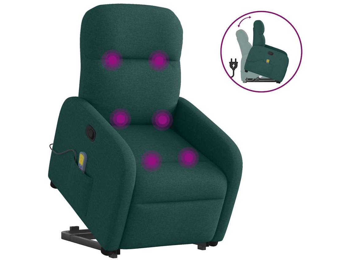 Stand Up Massage Recliner Chair, Stand Up Massage Recliner Chairs Vidaxl Verde Tecido