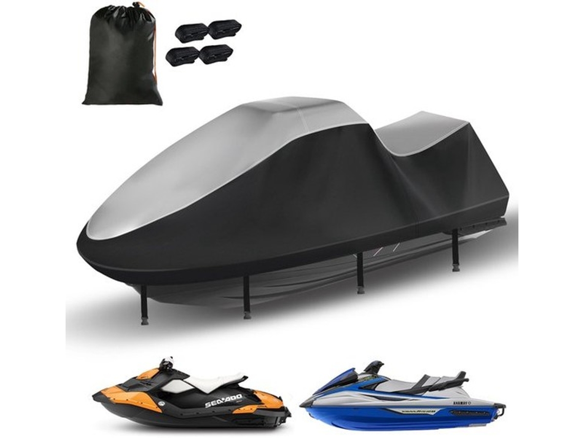 Jetski-hoes, Duurzame 420d Jetski-hoes, 3-zits Waterdicht, Verbeterde Waverunner-hoes Met 2 Ventilatieopeningen, 4 Winddichte Gespen, Universele Hoes