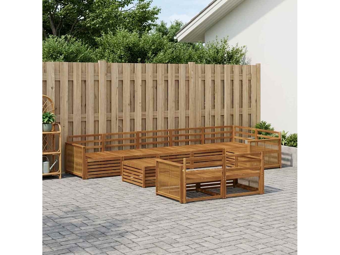 Vidaxl Conjunto De Sofás Para Exterior 9 Pcs