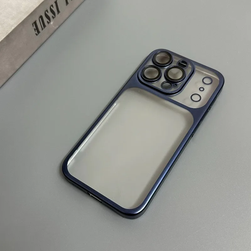 Capa Fosca Para Iphone 14 (azul), Com Protetor De Lente E Resistente A Impactos.