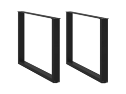 Vidaxl Pés Para Mesa De Jantar Em Formato De U, 2 Peças, Preto, 100x(72-73) Cm, Aço