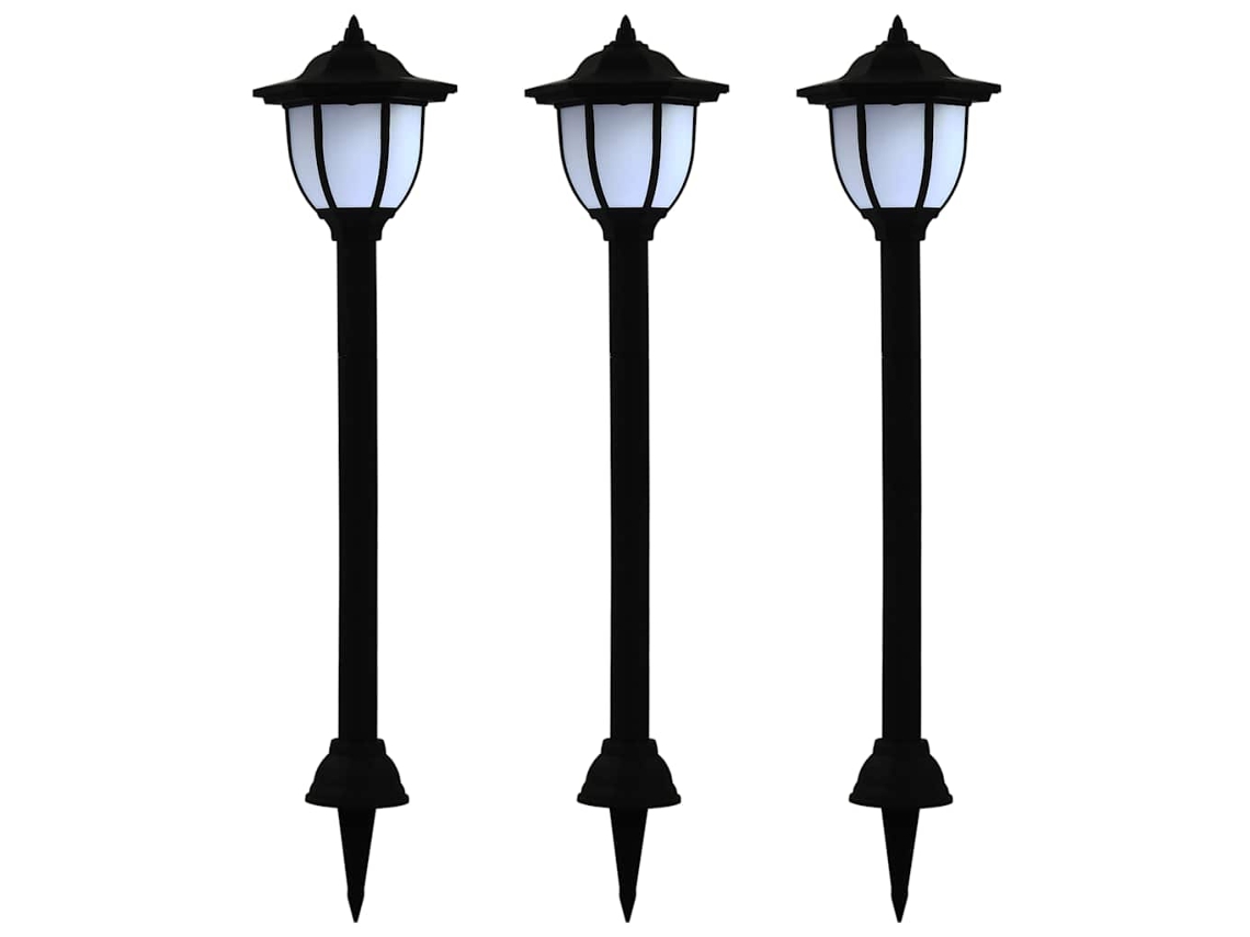 Vidaxl Candeeiro Solar Led De Exterior 3 Pcs Preto