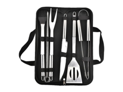 Lurelia Kit De Churrasco 9 Peças Aço Inoxidável Estojo Portátil Campismo