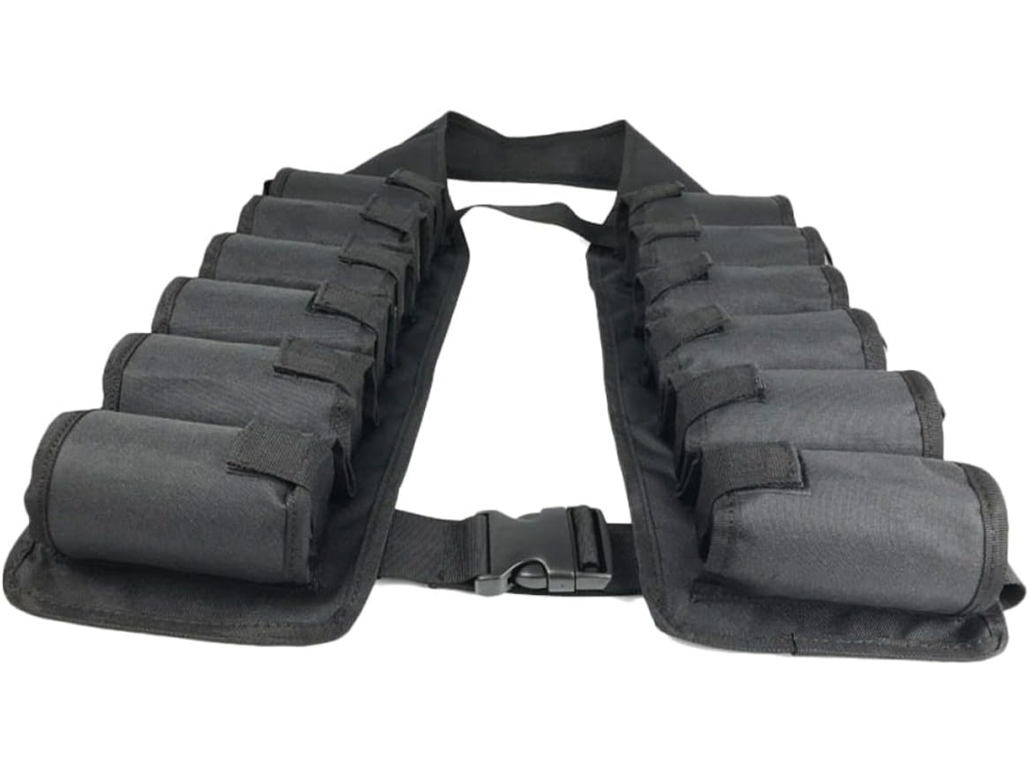 Colete Porta-garrafas Ciieeo Preto Com 12 Bolsos, Cinto Porta-latas Ajustável E Pochete.