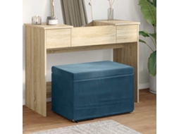 Vidaxl Banqueta Azul 61 X 41 X 40 Cm Veludo E Madeira De Engenharia