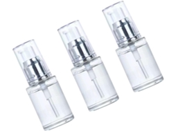 Conjunto De 3 Frascos De Vidro Transparente Com Bomba Dosadora, 30ml, Portáteis E Duráveis.
