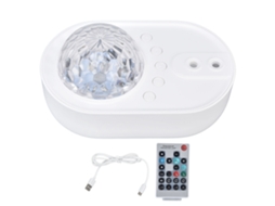 Lâmpada de Projeção de Espaçonave Rgb com Controle Remoto Bluetooth Efeitos Coloridos para Festa