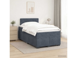 Vidaxl Cama Box Spring Com Colchão Cinzento-escuro 120 X 200 Cm Veludo