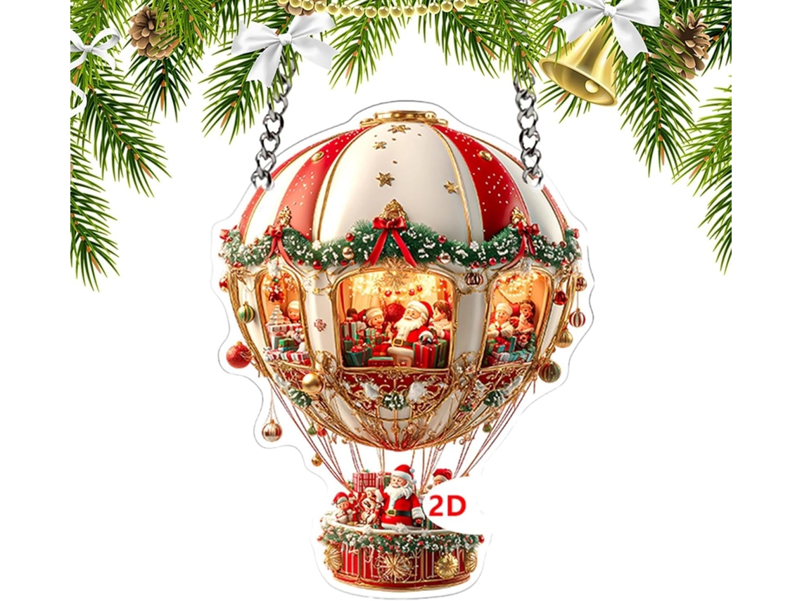 Decoração de Natal para Interiores Enfeites para Pendurar na Árvore de Natal, Enfeites de Papai Noel 2d em Acrílico CHABERLU