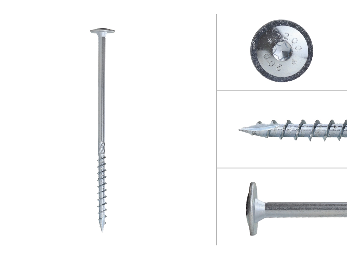 Parafuso Anilha Galvanizado 10 X 200 Mm Torx 40 Caixa 50 Peças WOVAR