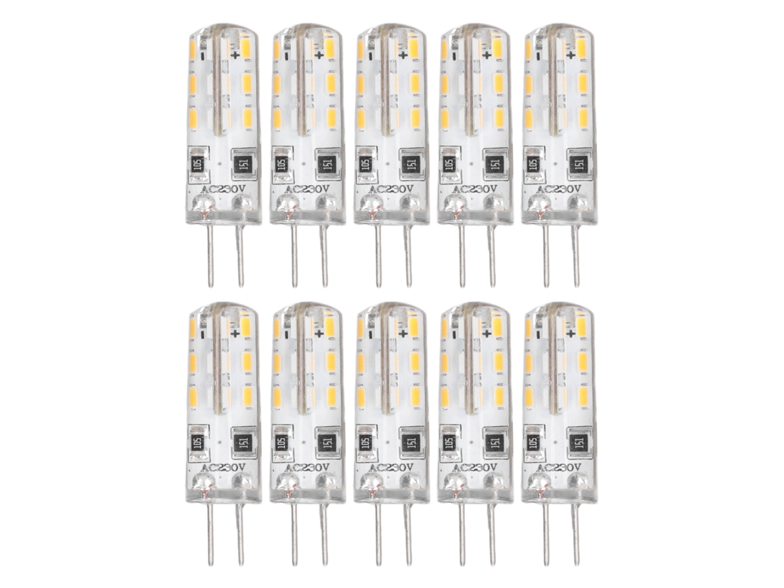 Rebe-10 Peças De Lâmpadas Led G4 Base Bi Pin Silicone Branco Quente 3000k 1,5w Ac220v 110lm Para Jardim Substituição