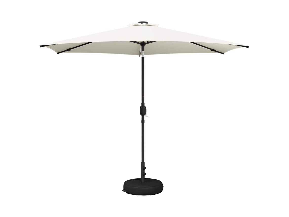 Vidaxl Guarda-sol De Jardim Com Luzes Led 300 X 300 Cm Poliéster Creme