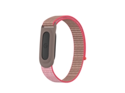 Pulseira Para Google Fitbit Air Czhhmart, Tecida Em Nylon Com Capa Protetora Tpu Rosa