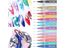 Caneta de Arte de Unhas 3d com 16 Cores Vibrantes para Design de Unhas Diy