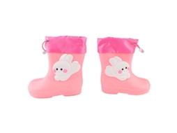 Botas de Chuva com Padrão de Coelho Rosa | S/MARCA