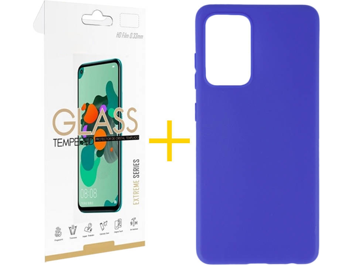 Kit Capa e Película Samsung Galaxy A52 4G SKYHE Liso (Azul)