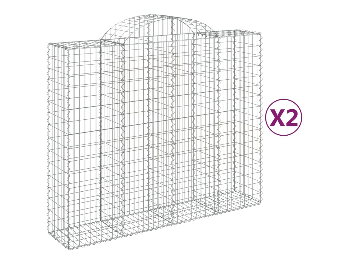 Gabion Basket, Gabion Baskets Vidaxl Prateado Ferro (200 X 50 X 160/180 Cm)