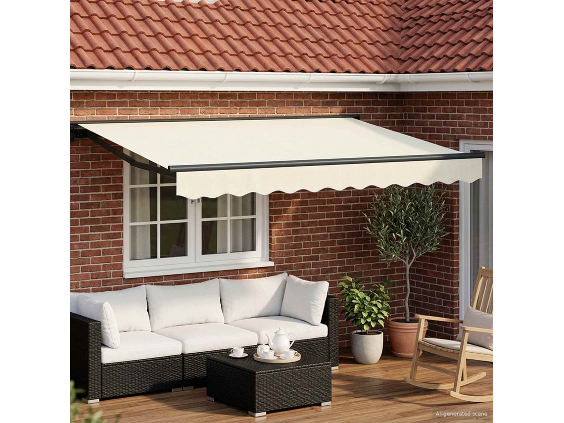 Vidaxl Toldo Retrátil Manual Creme 3,5 X 2 M
