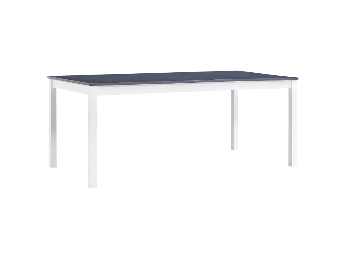 Vidaxl Mesa De Jantar 180x90x73 Cm Madeira De Pinho Branco E Cinzento